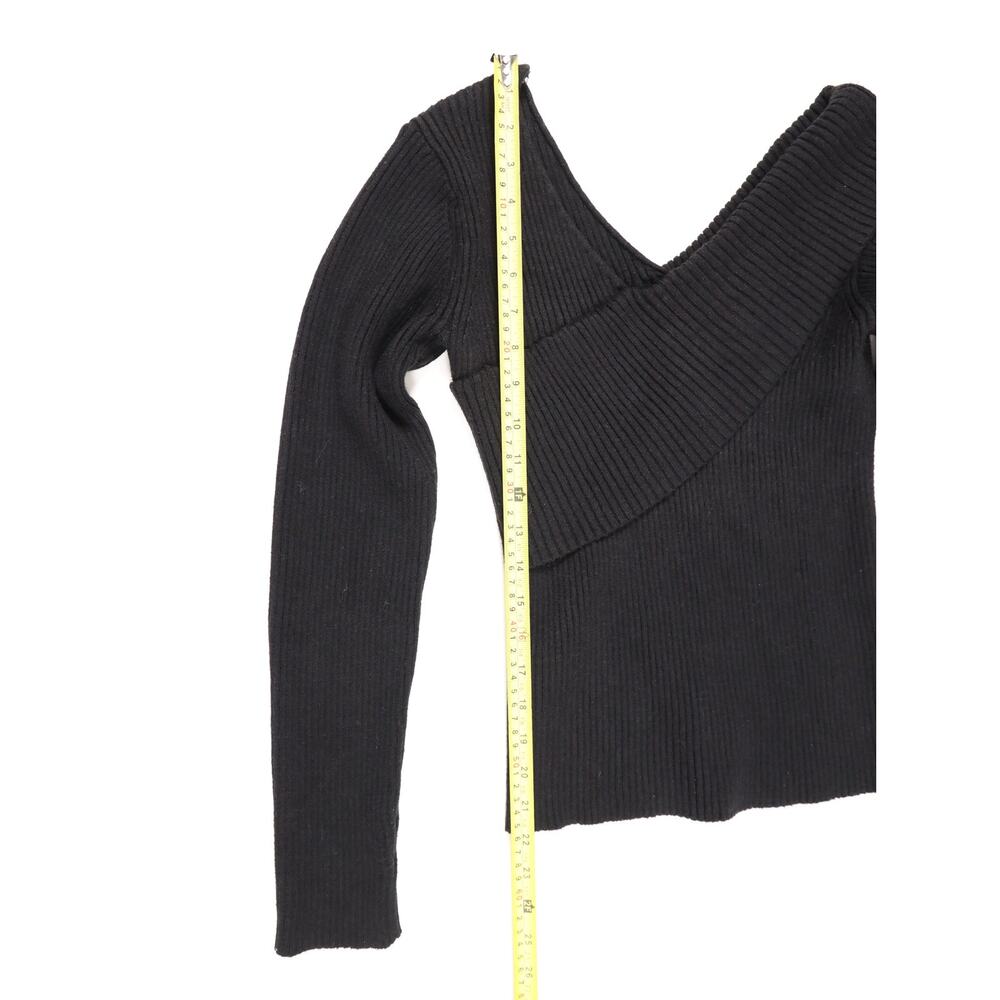 Revolve Quiet Luxury Greylin Penny Off Shoulder Ribbed Sweater Top Black S - Picture 11 of 13